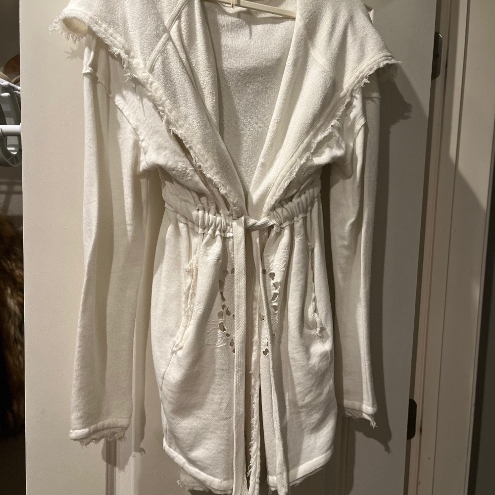 Free People Hooded/Belted Sweater Jacket